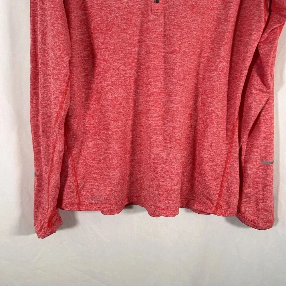 Nike Running Jacket Women's Large Red Long Sleeve 1/4 Zip Pullover 5K Shirt